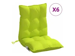 Clicnbuy Ropa De Casa^Cojines para silla respaldo bajo 6 unidades tela Oxford brillo Verde