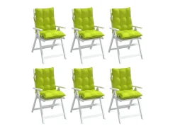 Clicnbuy Ropa De Casa^Cojines para silla respaldo bajo 6 unidades tela Oxford brillo Verde
