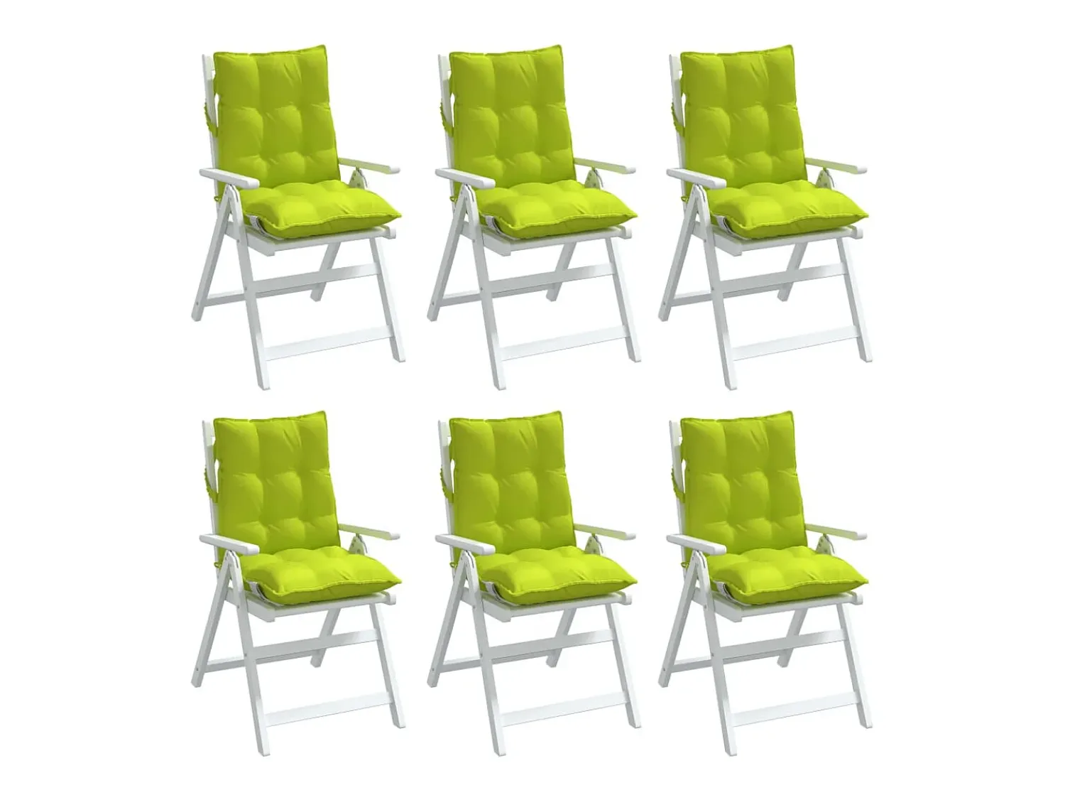 Clicnbuy Ropa De Casa^Cojines para silla respaldo bajo 6 unidades tela Oxford brillo Verde