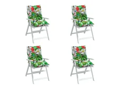 Cojines para silla respaldo bajo 4 unidades tela Oxford multicolor