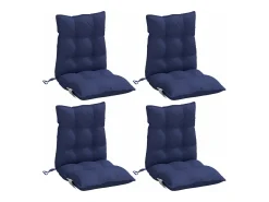 Sale Clicnbuy Cojines para silla respaldo bajo 4 unidades tela Oxford marino Azul