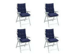 Sale Clicnbuy Cojines para silla respaldo bajo 4 unidades tela Oxford marino Azul