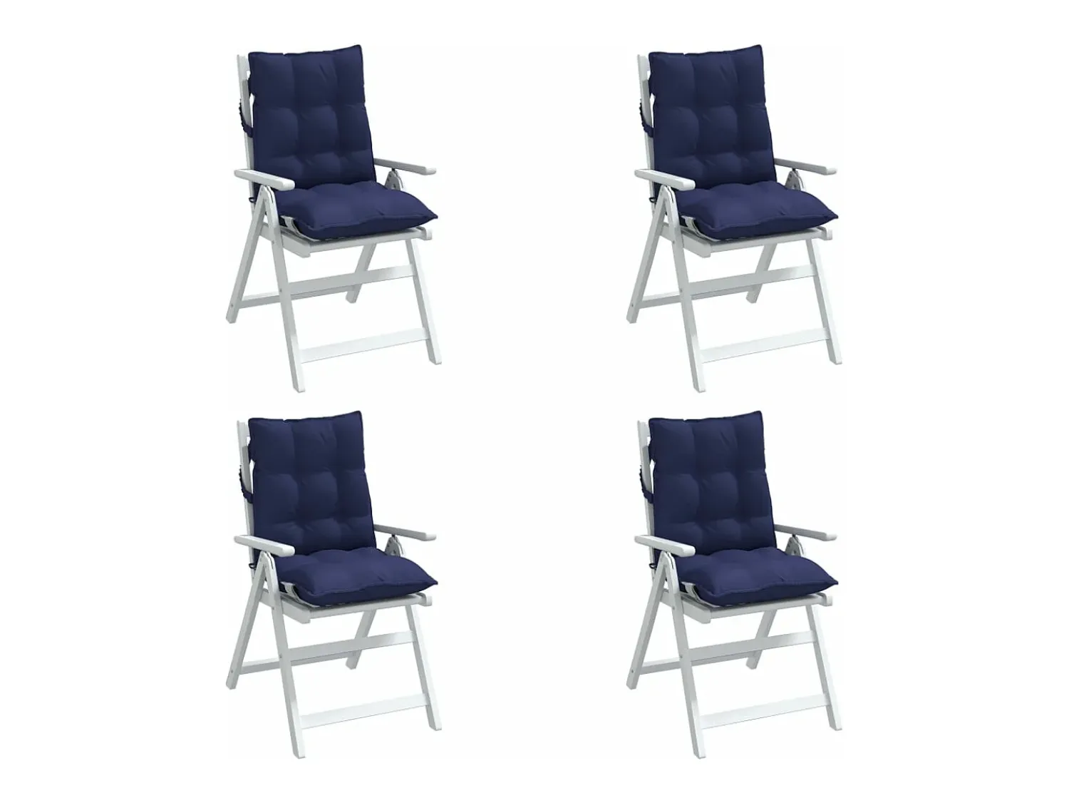Sale Clicnbuy Cojines para silla respaldo bajo 4 unidades tela Oxford marino Azul