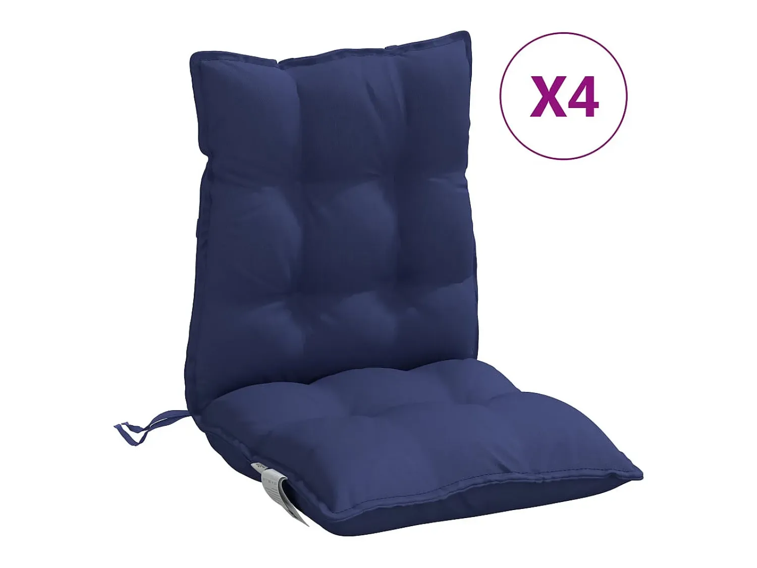 Sale Clicnbuy Cojines para silla respaldo bajo 4 unidades tela Oxford marino Azul