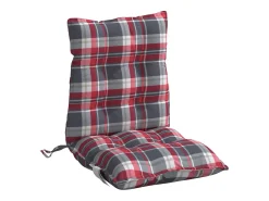 Clicnbuy Ropa De Casa^Cojines para silla respaldo bajo 6 unidades tela Oxford cuadros rojo Multicolor