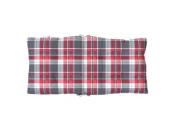 Clicnbuy Ropa De Casa^Cojines para silla respaldo bajo 6 unidades tela Oxford cuadros rojo Multicolor