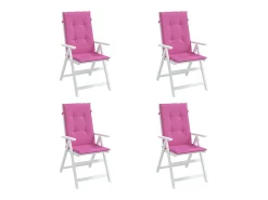 Clicnbuy Ropa De Casa^Cojines para sillas con respaldo alto 4 unidades tela Rosa