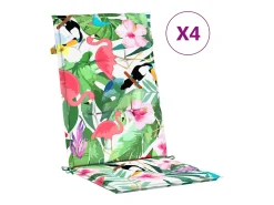 Clicnbuy Ropa De Casa^Cojines para sillas con respaldo alto 4 unidades tela Multicolor