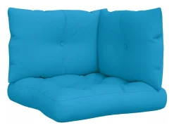 Cojines para sofá de palets 3 unidades tela azul