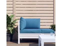 Clicnbuy Ropa De Casa^Cojines para sofá de palets 3 unidades tela melange Azul