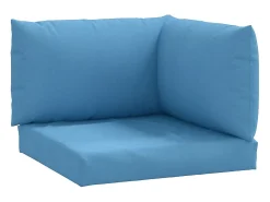 Clicnbuy Ropa De Casa^Cojines para sofá de palets 3 unidades tela melange Azul