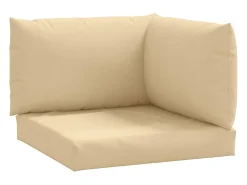 Clicnbuy Ropa De Casa^Cojines para sofá de palets 3 unidades tela melange Beige