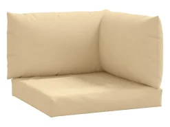 Clicnbuy Ropa De Casa^Cojines para sofá de palets 3 unidades tela melange Beige