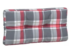 Cojines para sofá de palets 5 unidades tela a cuadros rojos