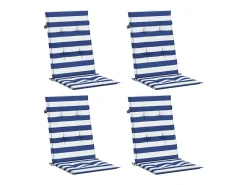 Cojines para sofá de palés 4 unidades tela azul y blanco a rayas