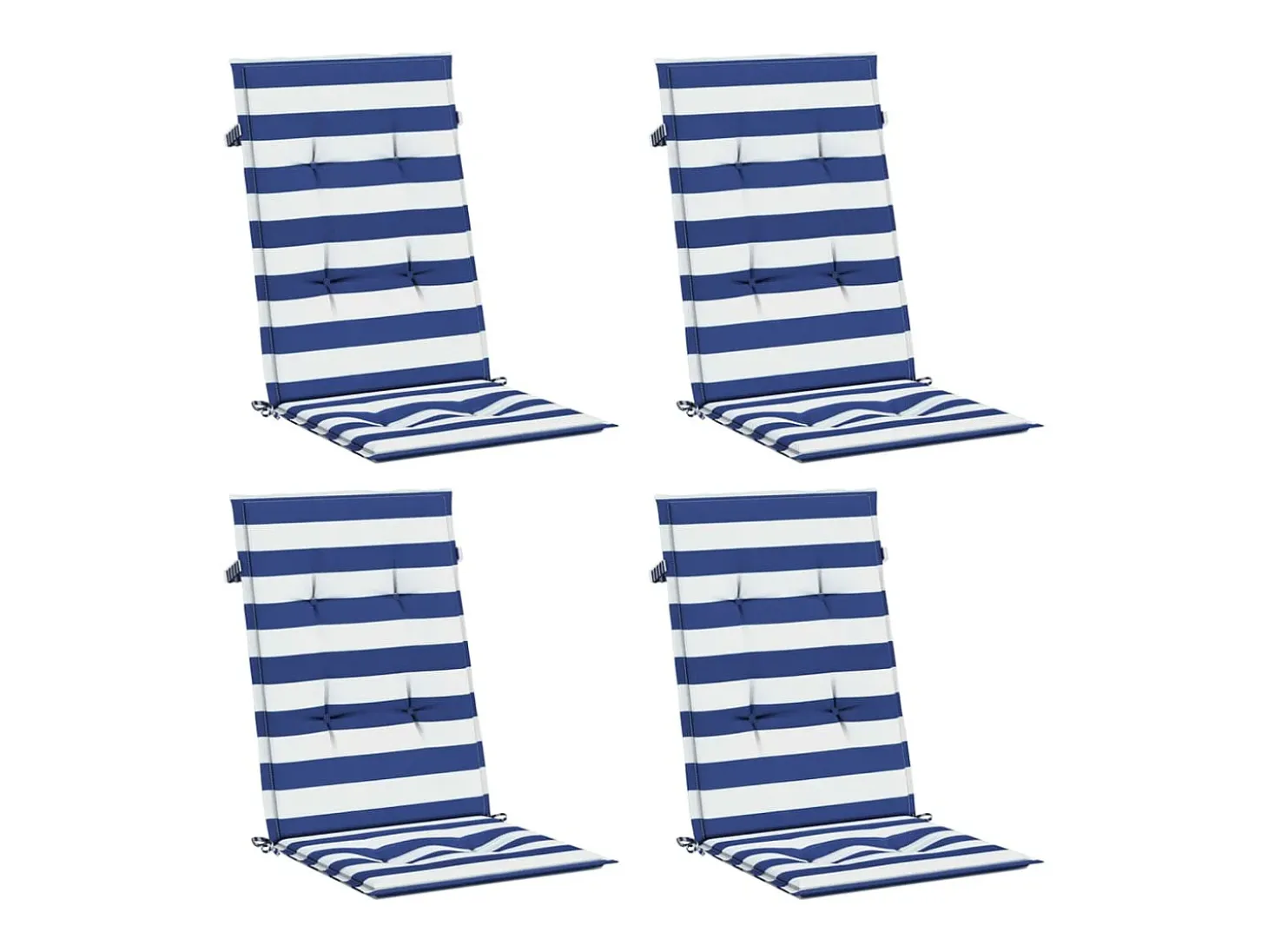 Cojines para sofá de palés 4 unidades tela azul y blanco a rayas