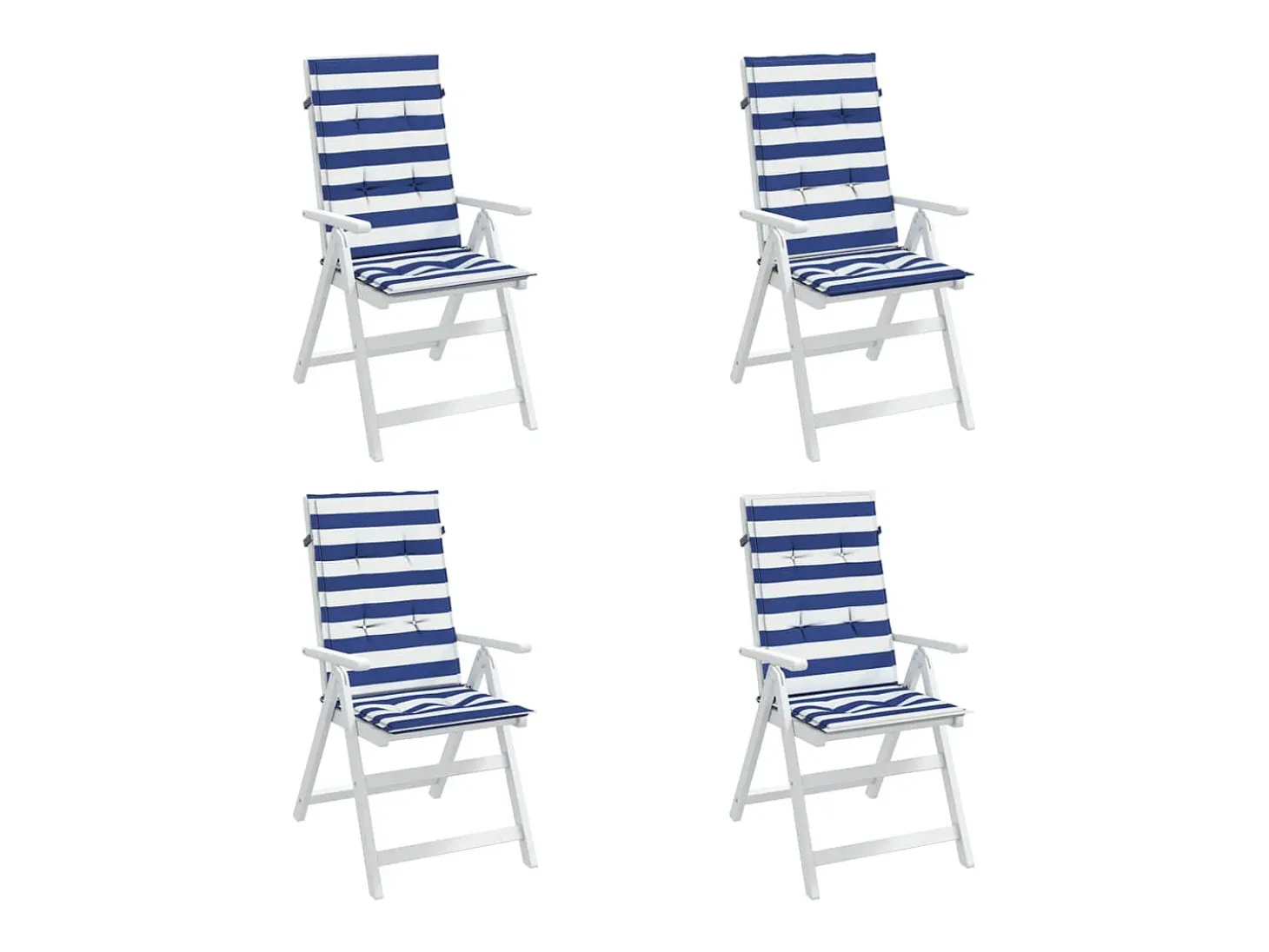 Cojines para sofá de palés 4 unidades tela azul y blanco a rayas