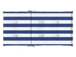 Clicnbuy Ropa De Casa^Cojines silla de respaldo bajo 2 unidades tela a rayas azul y blanco Multicolor