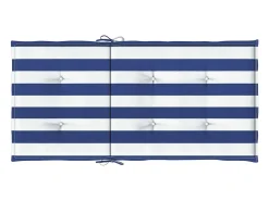 Clicnbuy Ropa De Casa^Cojines silla de respaldo bajo 6 unidades tela a rayas azul y blanco Multicolor