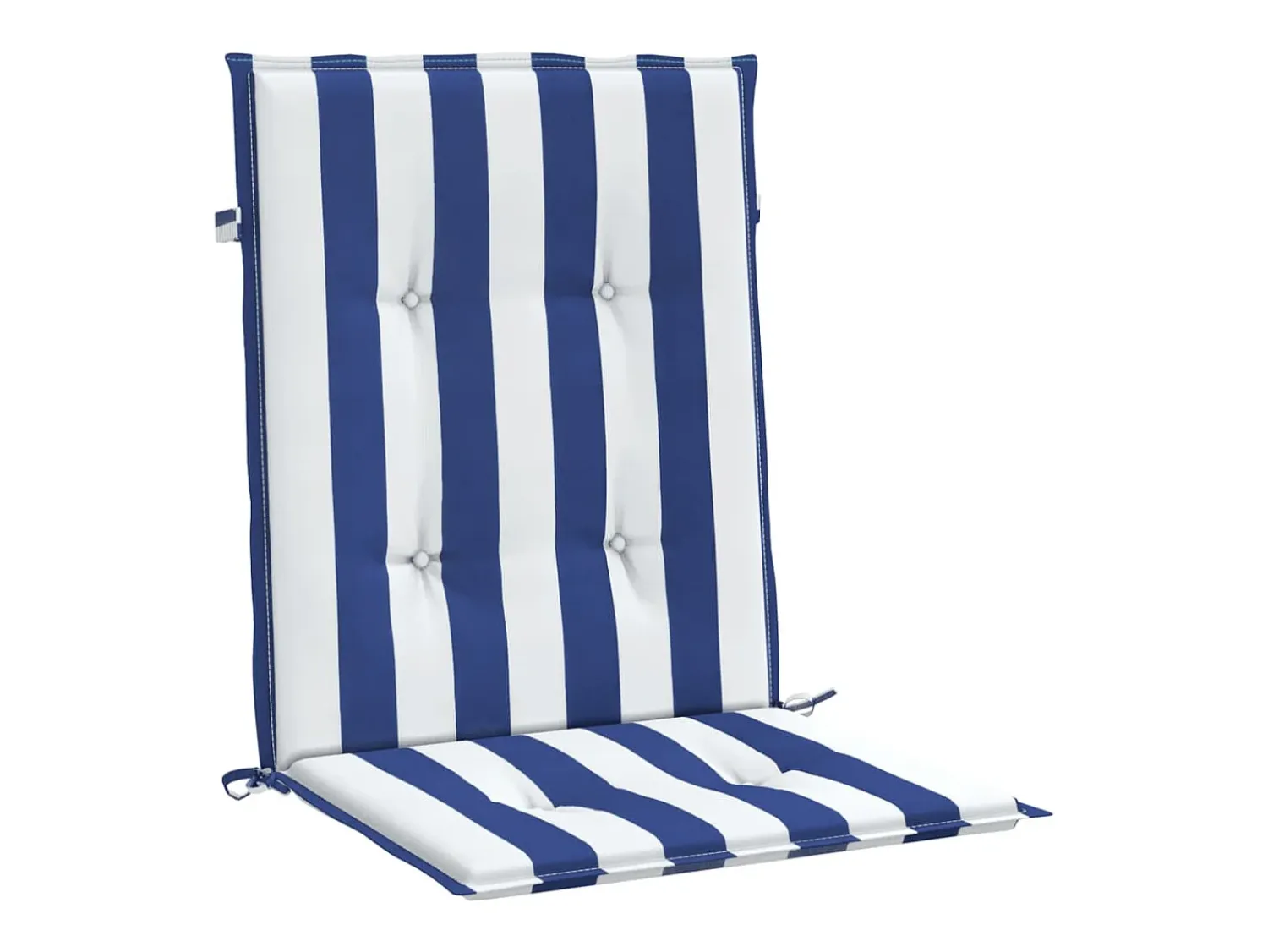 Clicnbuy Ropa De Casa^Cojines silla de respaldo bajo 6 unidades tela a rayas azul y blanco Multicolor