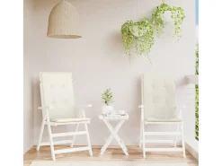 Cojines silla respaldo alto 2 unidades tela crema melange 120x50x4cm