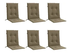 Clearance Clicnbuy Cojines silla respaldo bajo 6 ud tela taupe melange 100x50x4 cm Topo