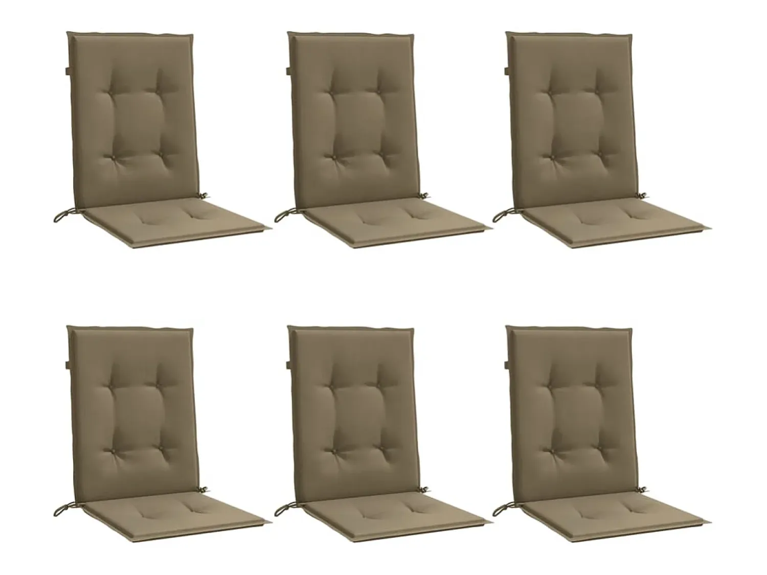 Clearance Clicnbuy Cojines silla respaldo bajo 6 ud tela taupe melange 100x50x4 cm Topo