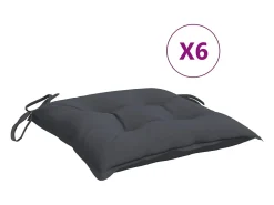 Clicnbuy Ropa De Casa^Cojines sillas de jardín 6 unidades tela Oxford antracita 40x40x7 cm Gris antracita