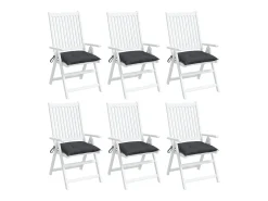 New Clicnbuy Cojines sillas de jardín 6 unidades tela Oxford antracita 50x50x7 cm Gris antracita