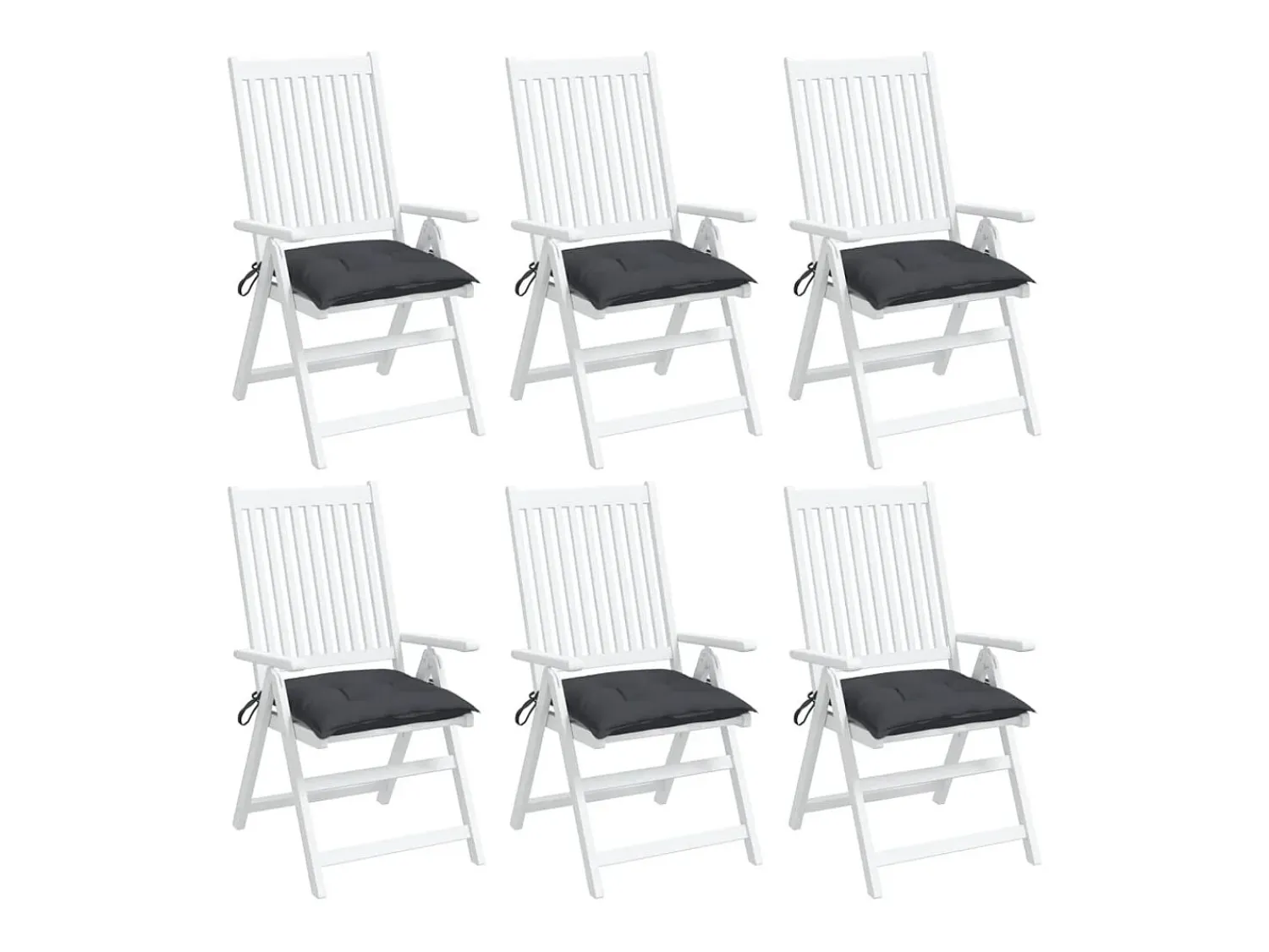 New Clicnbuy Cojines sillas de jardín 6 unidades tela Oxford antracita 50x50x7 cm Gris antracita