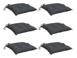 New Clicnbuy Cojines sillas de jardín 6 unidades tela Oxford antracita 50x50x7 cm Gris antracita
