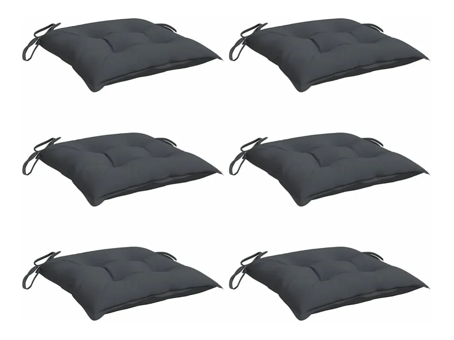 New Clicnbuy Cojines sillas de jardín 6 unidades tela Oxford antracita 50x50x7 cm Gris antracita