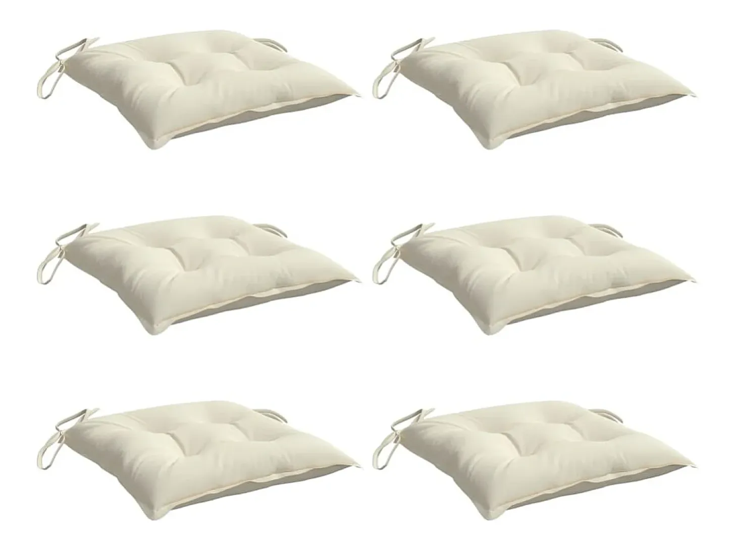 Cojines sillas de jardín 6 unidades tela Oxford crema 40x40x7 cm