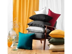 Douceur d'intérieur Ropa De Casa^Cojín con overlock de algodón reciclado Rojo