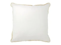 Cojín cuadrado de tela blanca 45 x 45 x 3,75 cm