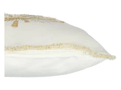 Cojín cuadrado de tela blanca 45 x 45 x 3,75 cm