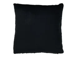 Online J-Line Cojín cuadrado de tela negra 45 x 45 x 10 cm Negro