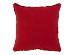 Cojín cuadrado de tela roja 45 x 45 x 3,75 cm