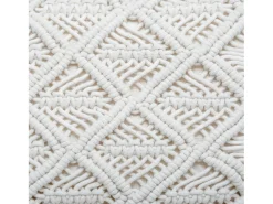 Sale Atmosphera Cojín de macramé con flecos Marfil