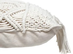 Sale Atmosphera Cojín de macramé con flecos Marfil