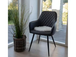 Sale ebuy24 Cojín de silla Laila, imitación piel de cordero Ø35 cm natural. Blanco