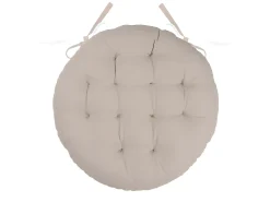 Cojín de silla redondo y bicolor 38 x 38 cm Beige / Blanco