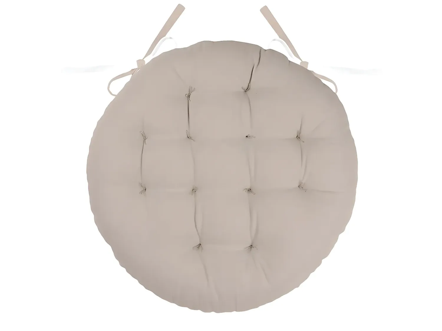 Cojín de silla redondo y bicolor 38 x 38 cm Beige / Blanco