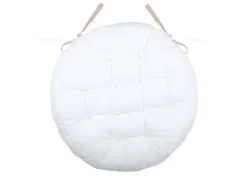 Cojín de silla redondo y bicolor 38 x 38 cm Beige / Blanco