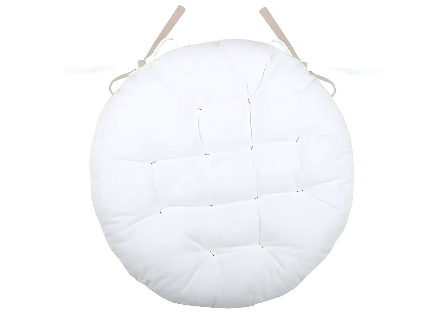 Cojín de silla redondo y bicolor 38 x 38 cm Beige / Blanco