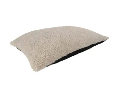 Discount House Nordic Cojín de tono rectangular en poliéster rizado de color marrón gris 45 x 60 cm Beige
