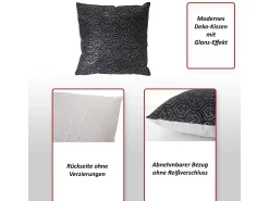 Outlet MCW Cojín decorativo barroco Negro / Plateado