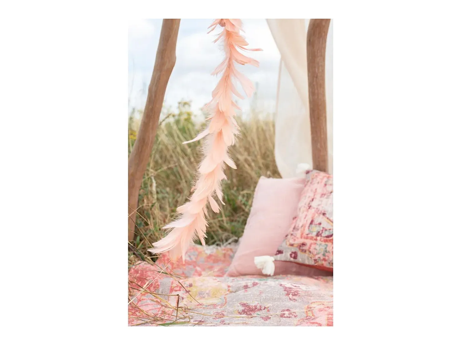 Clearance J-Line Cojín desgastado de lino melocotón 45 x 45 cm Rosa