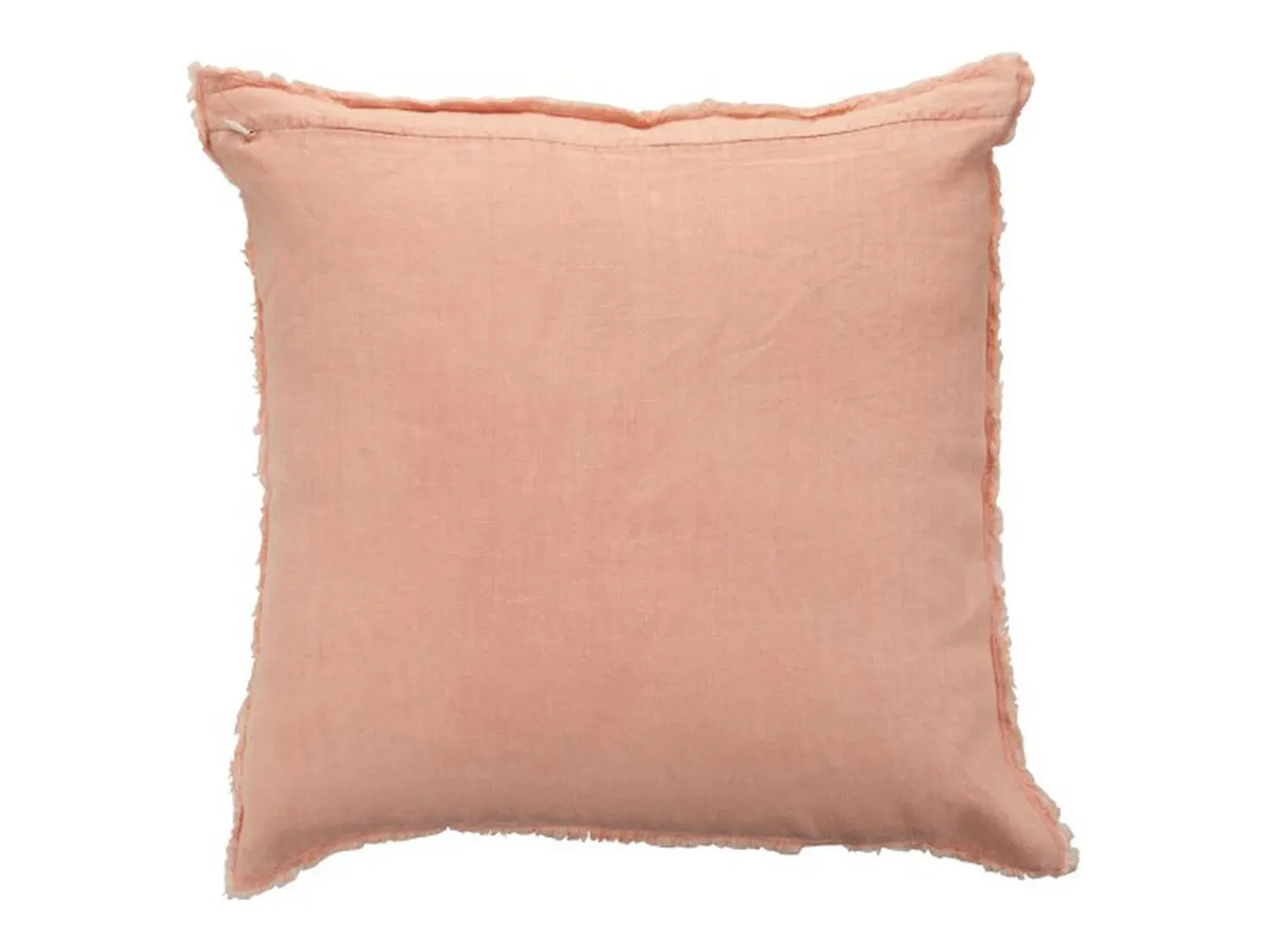 Clearance J-Line Cojín desgastado de lino melocotón 45 x 45 cm Rosa