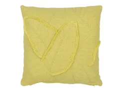 Sale J-Line Cojín hojas de algodón/lino/poliéster 45 x 45 x 15 cm Verde